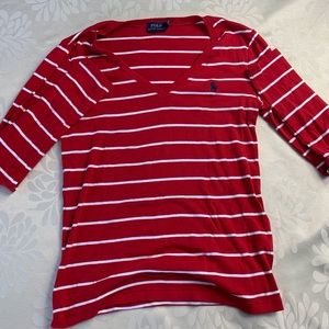 Size M-Ralph Lauren Sport Shirt White/Red